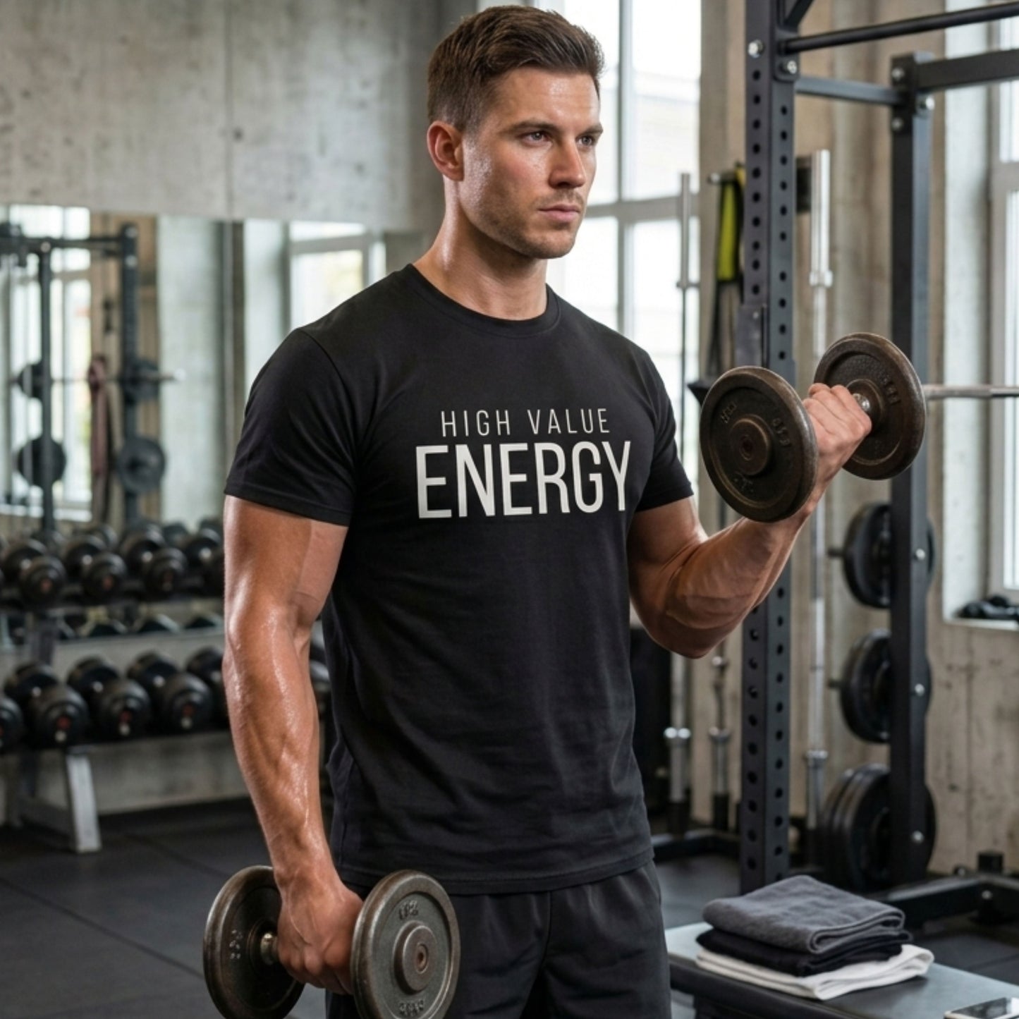 High Value Energy T-Shirt | Motivational Streetwear Tee, Minimalist Black Shirt